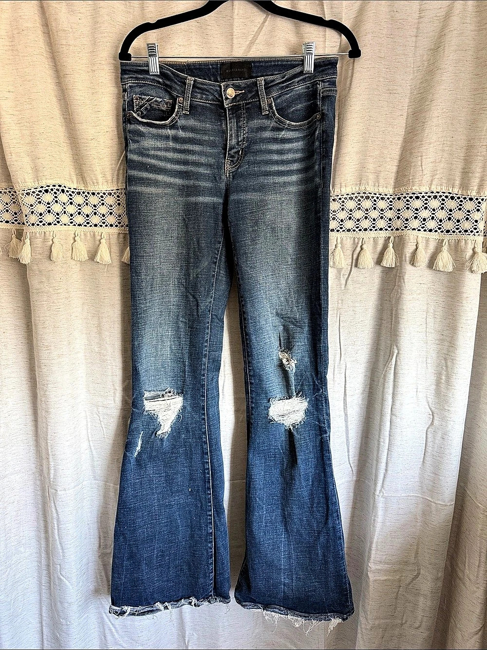 Bucke Black Flare Jeans Waist 26 x 34 Blue